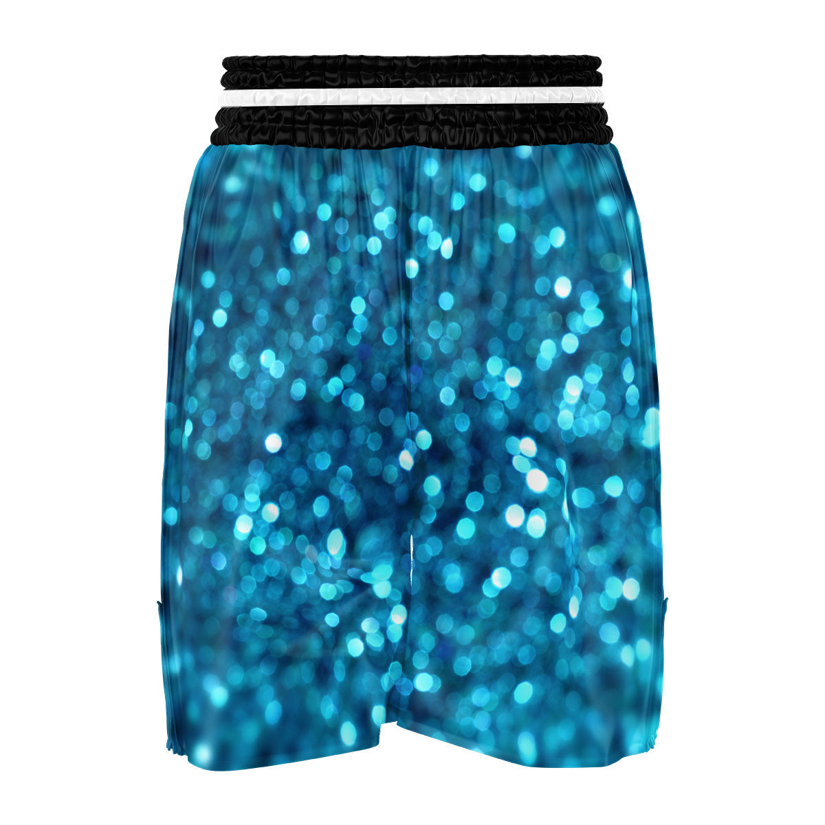 Light Blue Sparkle Print Boxing Shorts-grizzshop
