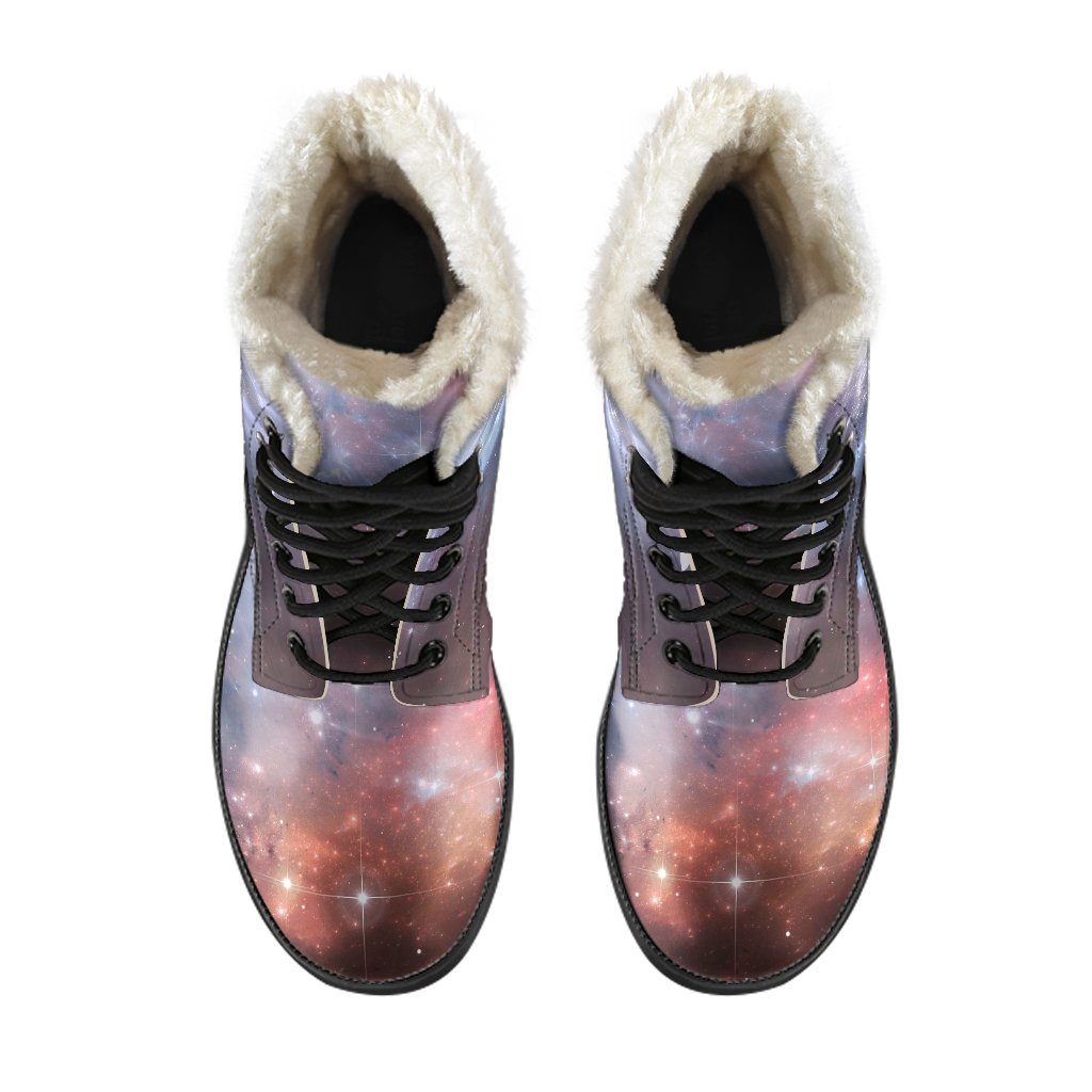 Light Geomagnetic Storm Galaxy Space Print Comfy Winter Boots-grizzshop