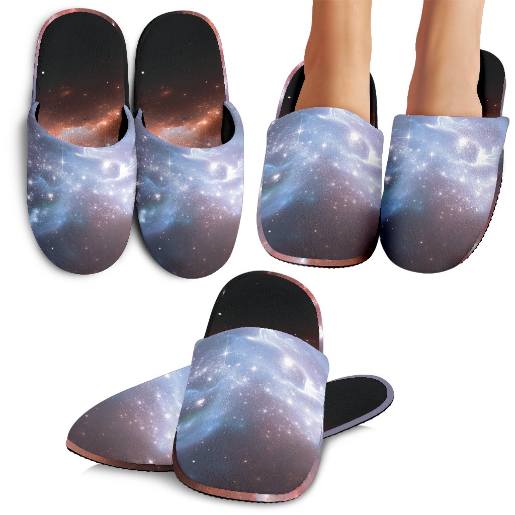 Light Geomagnetic Storm Galaxy Space Print Premium Home Slippers-grizzshop