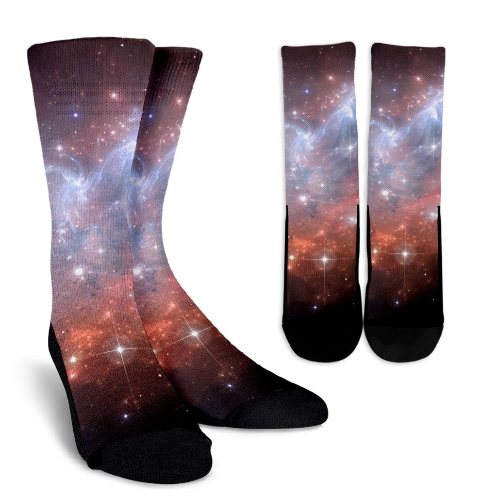 Light Geomagnetic Storm Galaxy Space Print Unisex Crew Socks-grizzshop