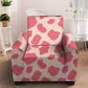 Light Pink Cow Print Armchair Cover-grizzshop