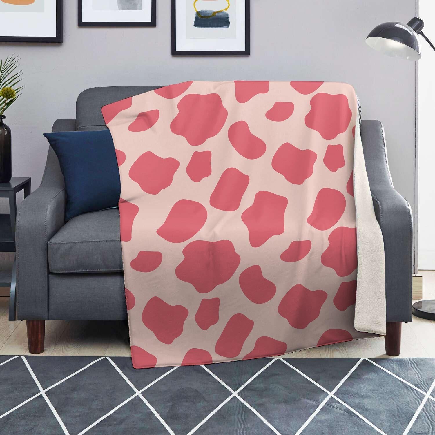 Light Pink Cow Print Blanket-grizzshop