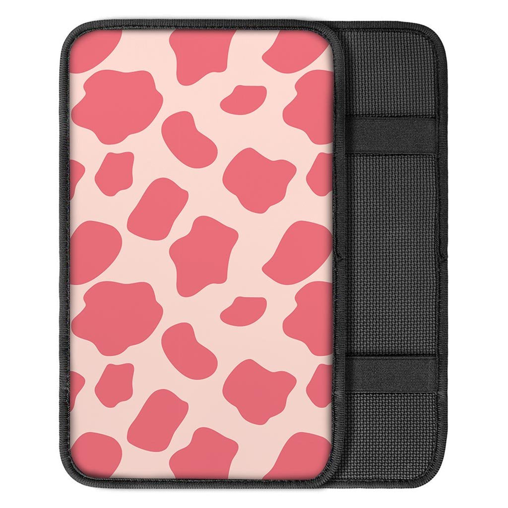 Light Pink Cow Print Car Console Cover-grizzshop