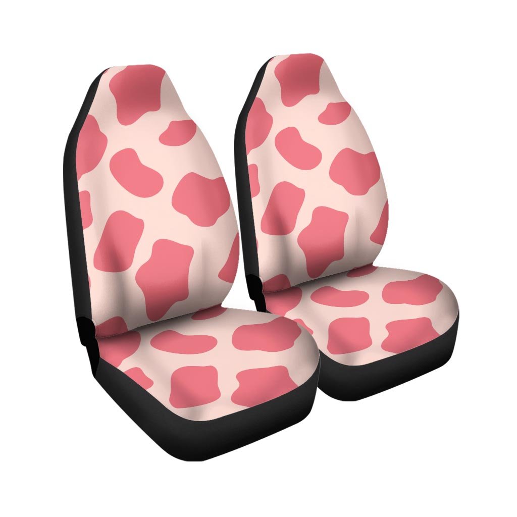 Light Pink Cow Print Car Seat Covers-grizzshop