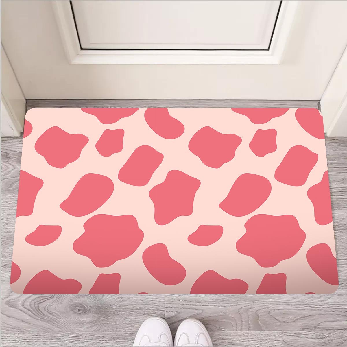 Light Pink Cow Print Door Mat-grizzshop