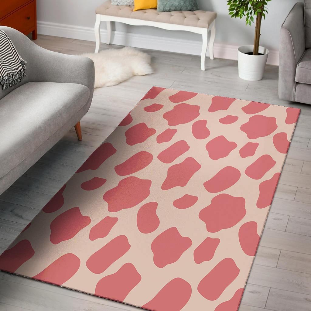 Light Pink Cow Print Floor Mat-grizzshop