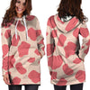 Light Pink Cow Print Hoodie Dress-grizzshop