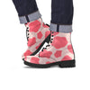 Light Pink Cow Print Men's Boots-grizzshop