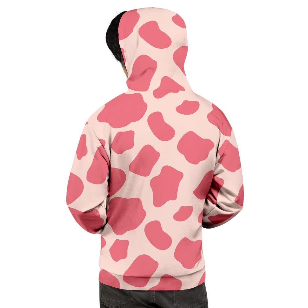 Light Pink Cow Print Men's Hoodie-grizzshop