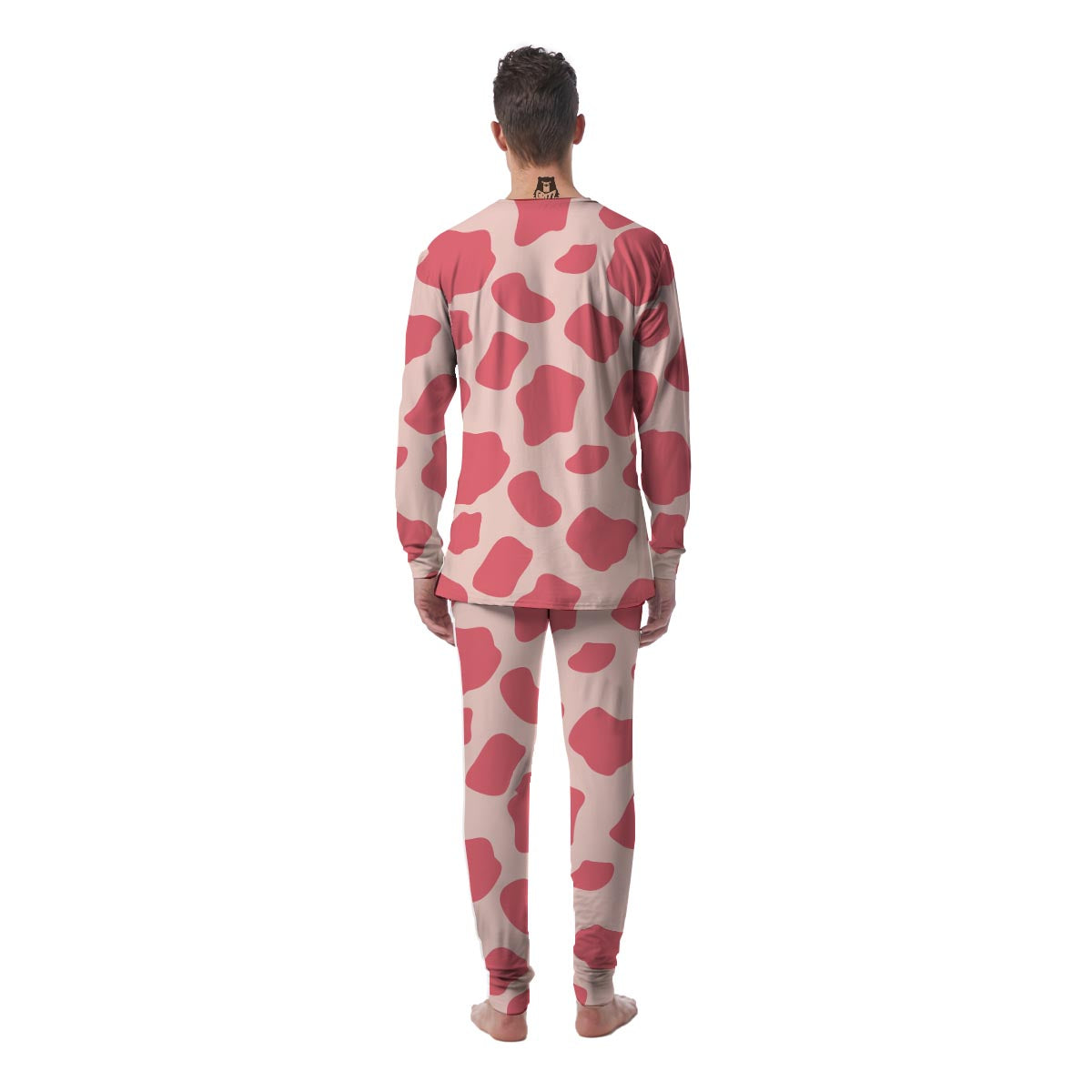 Light Pink Cow Print Men's Pajamas-grizzshop