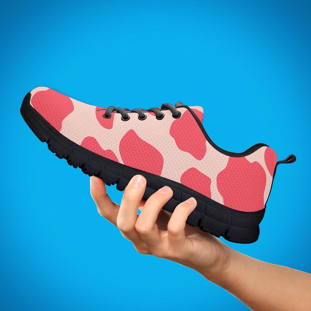 Light Pink Cow Print Men's Sneakers-grizzshop