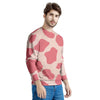 Light Pink Cow Print Men's Sweatshirt-grizzshop