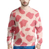 Light Pink Cow Print Men's Sweatshirt-grizzshop