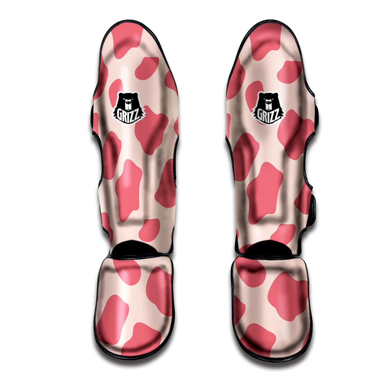 Light Pink Cow Print Muay Thai Shin Guard-grizzshop