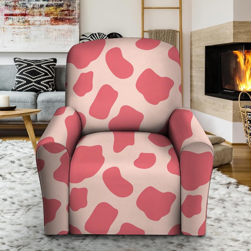 Light Pink Cow Print Recliner Cover-grizzshop