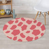 Light Pink Cow Print Round Rug-grizzshop