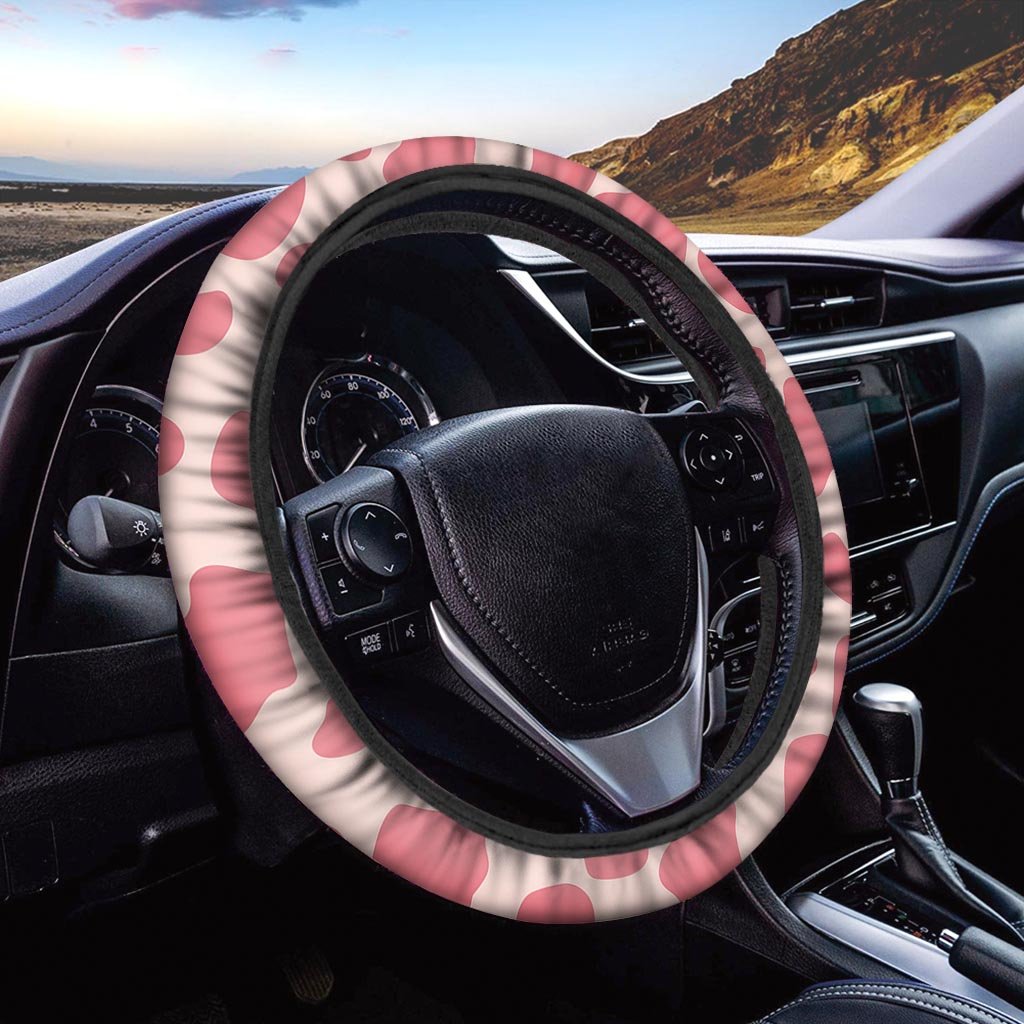 Light Pink Cow Print Steering Wheel Cover-grizzshop