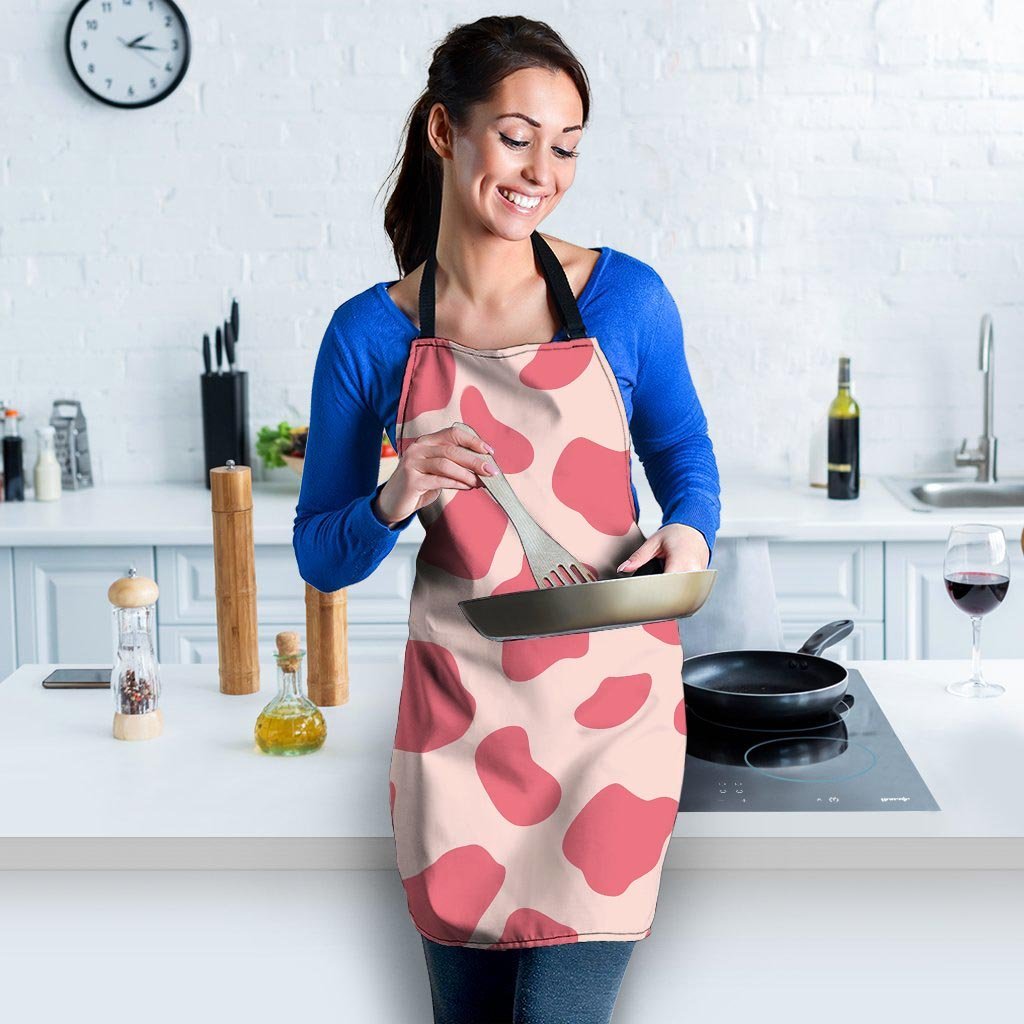 Light Pink Cow Print Women's Apron-grizzshop