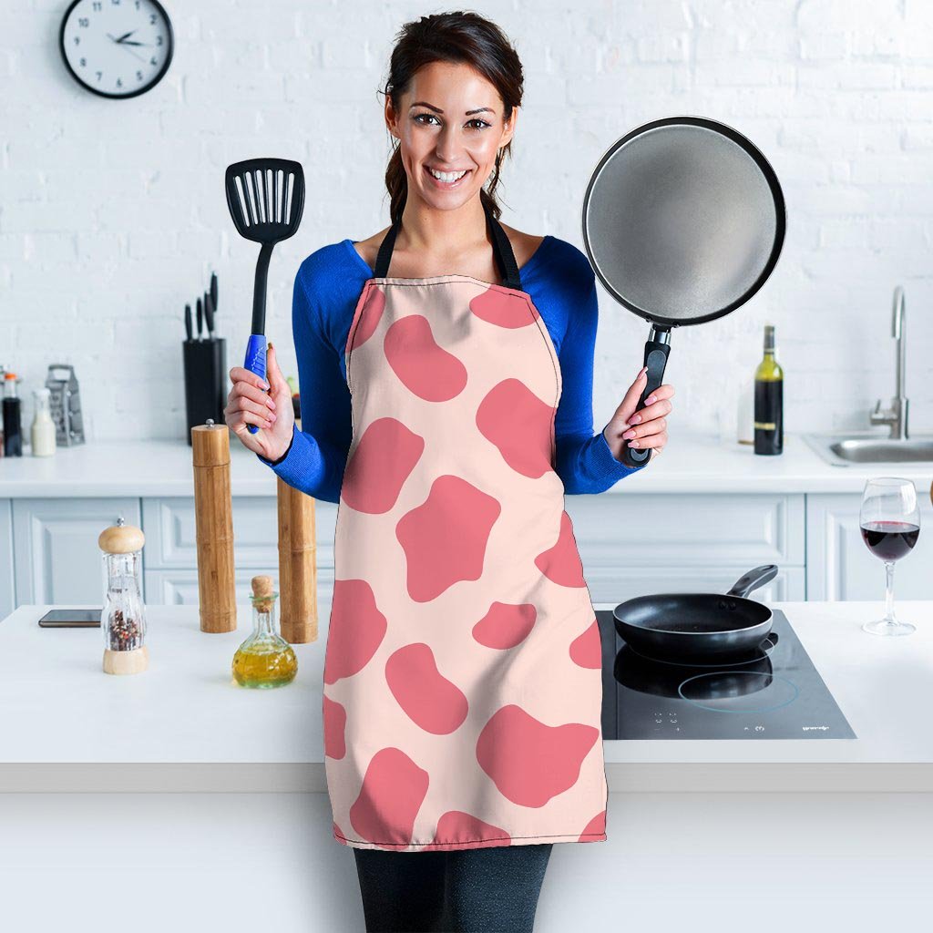 Light Pink Cow Print Women's Apron-grizzshop