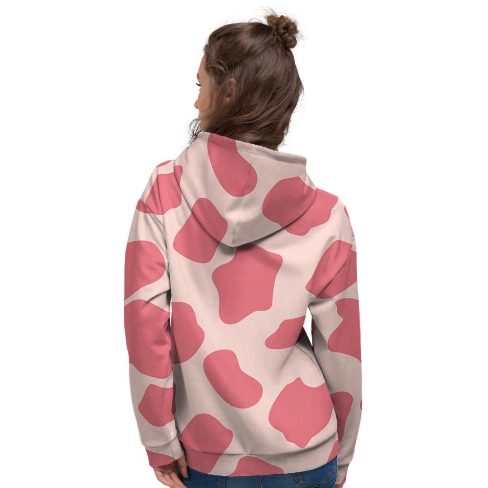 Light Pink Cow Print Women's Hoodie-grizzshop