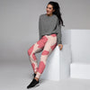 Light Pink Cow Print Women's Joggers-grizzshop