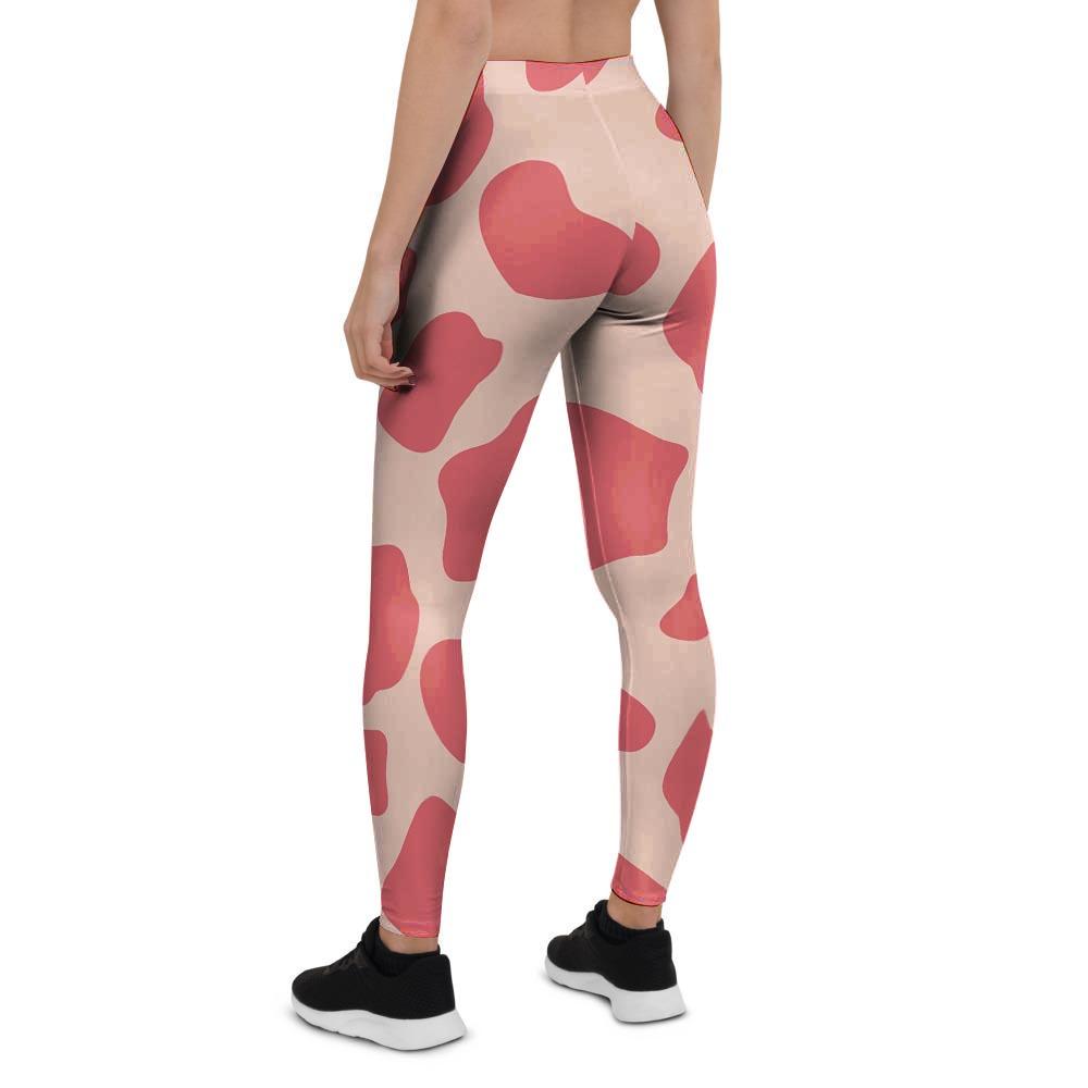 Light Pink Cow Print Women's Leggings-grizzshop