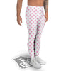 Light Pink Dots And White Print Pattern Men's Leggings-grizzshop