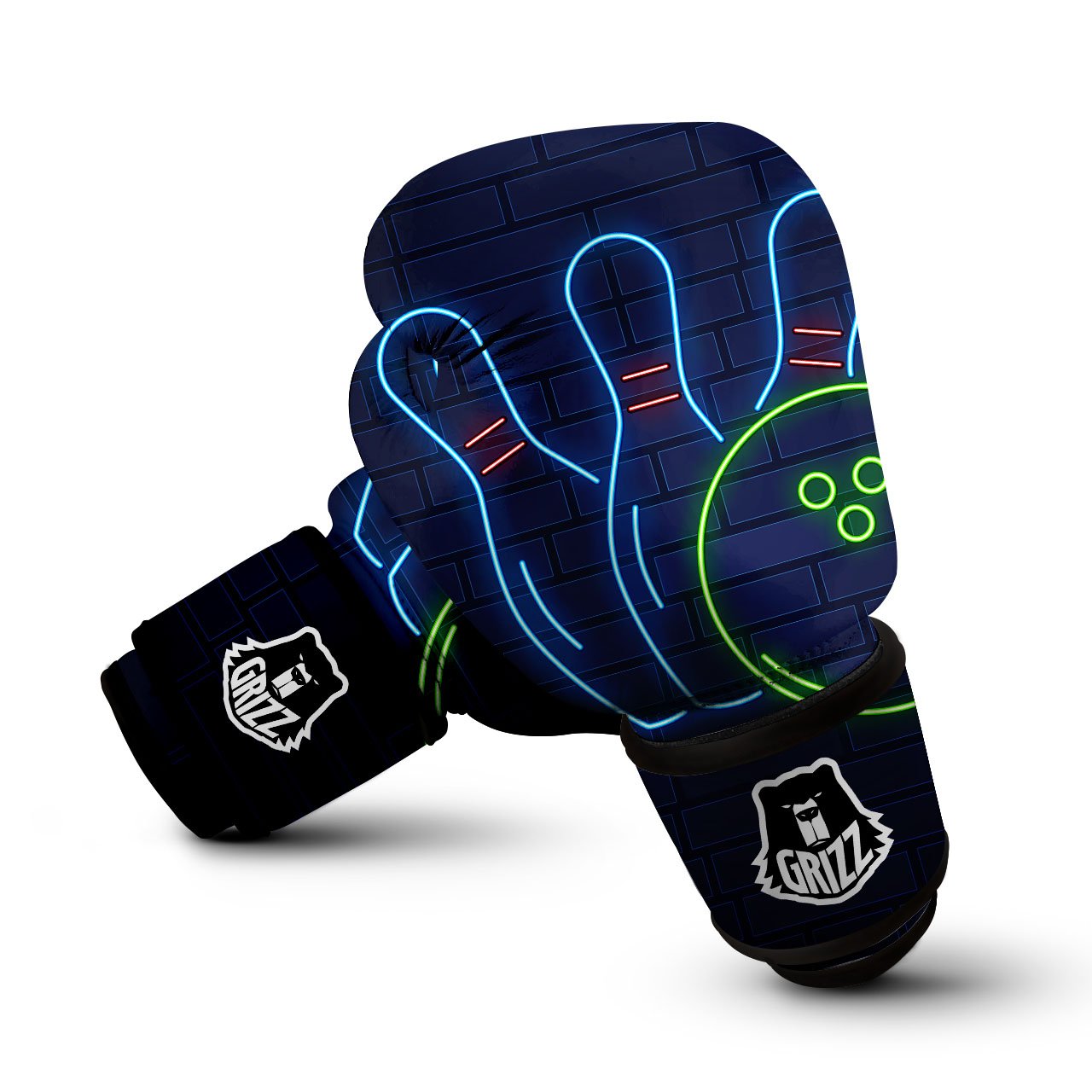 Light Up Bowling Pins Print Boxing Gloves-grizzshop