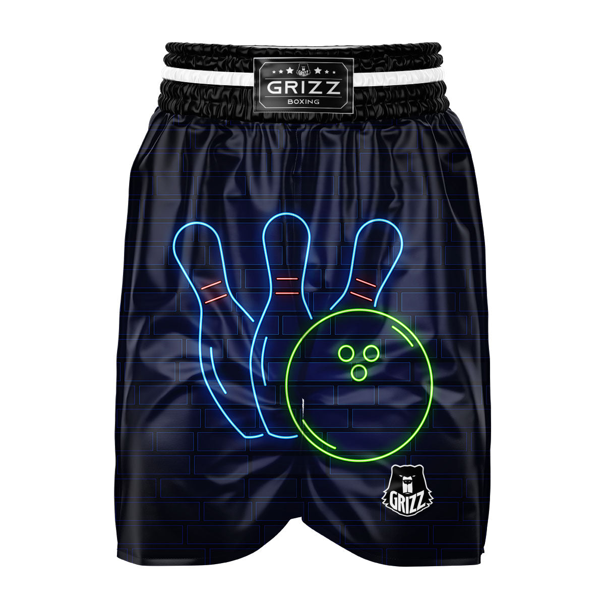 Light Up Bowling Pins Print Boxing Shorts-grizzshop