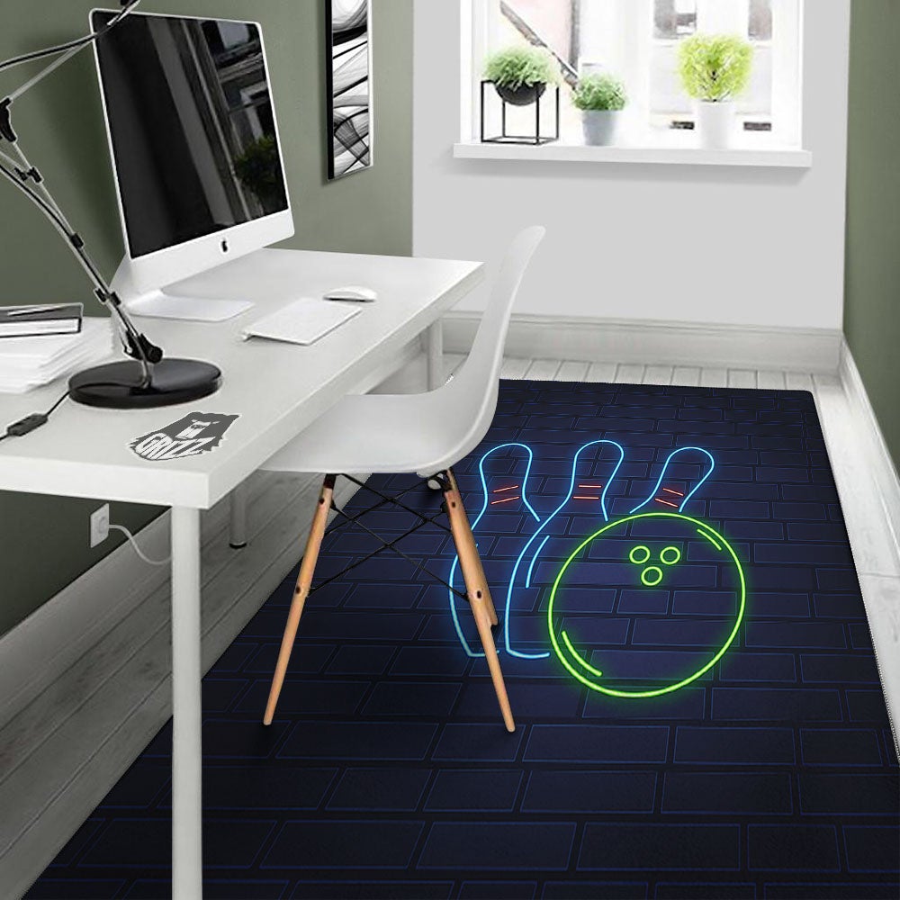 Light Up Bowling Pins Print Floor Mat-grizzshop
