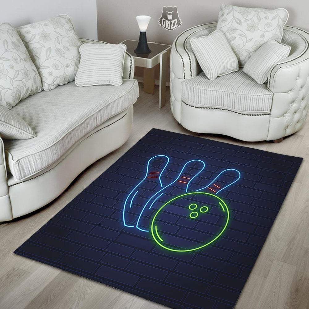 Light Up Bowling Pins Print Floor Mat-grizzshop