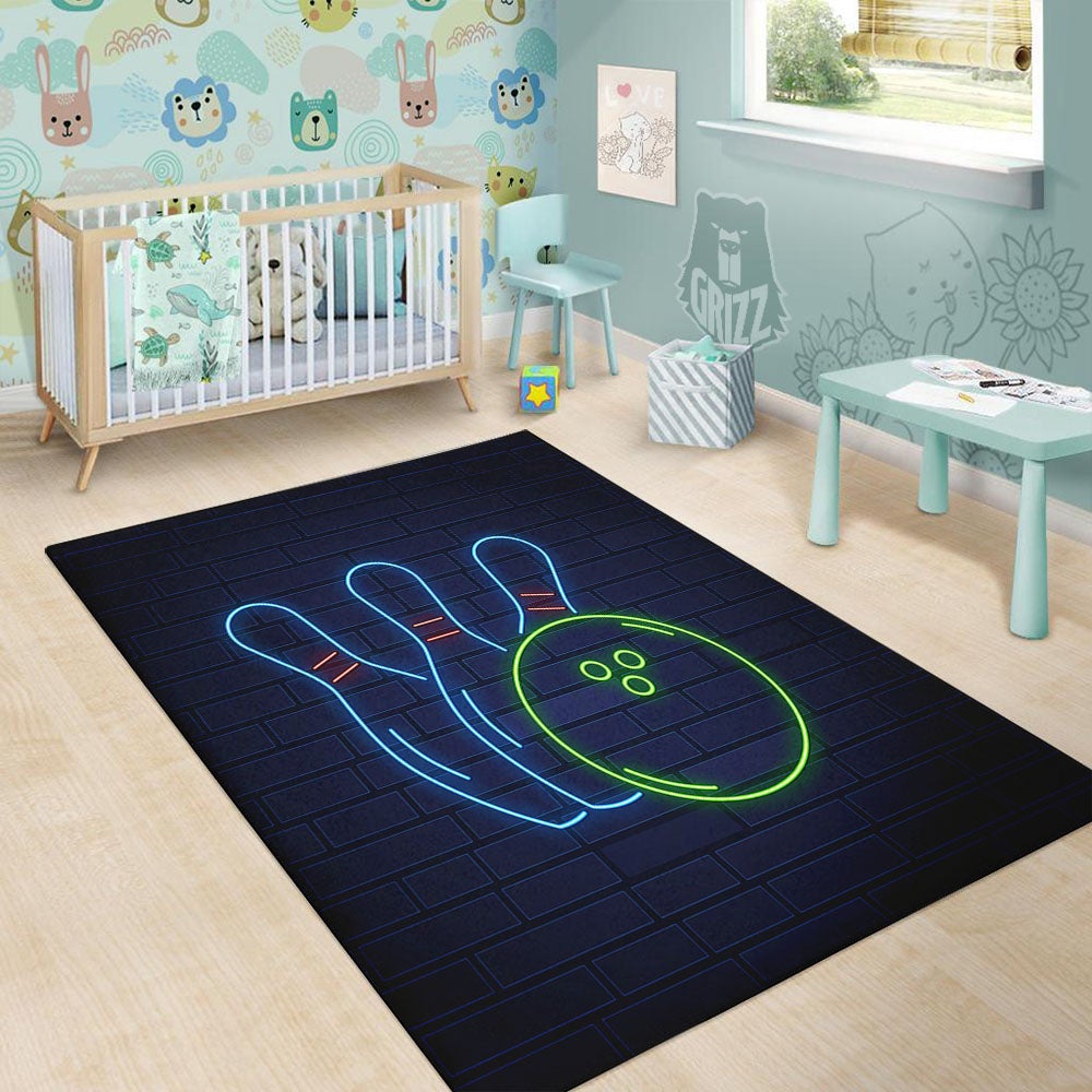 Light Up Bowling Pins Print Floor Mat-grizzshop