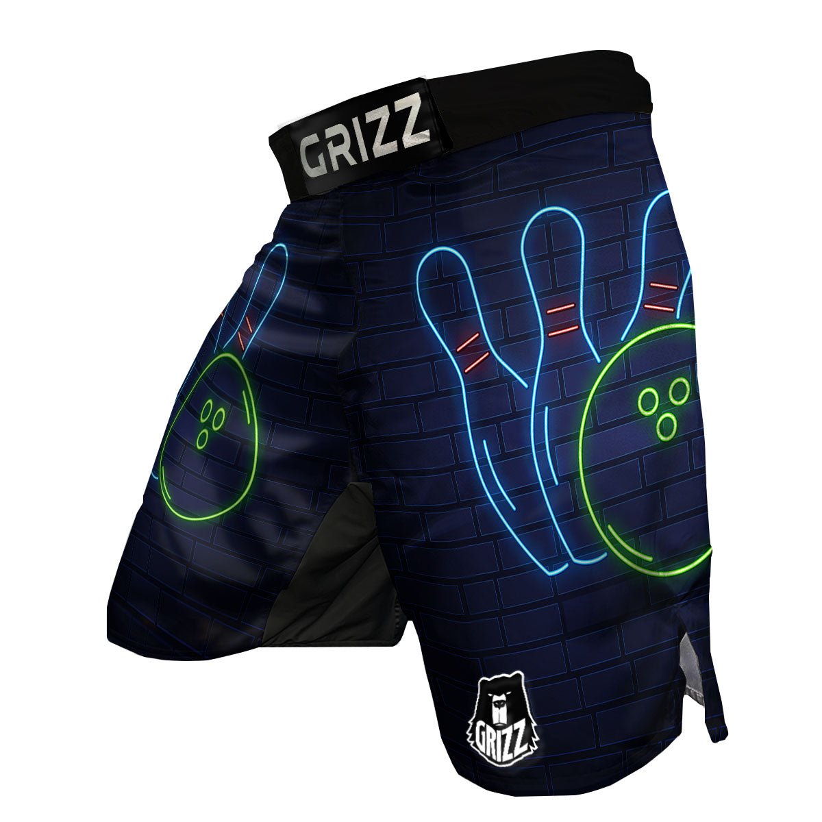 Light Up Bowling Pins Print MMA Shorts-grizzshop