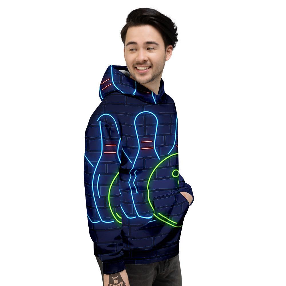 Light Up Bowling Pins Print Men's Hoodie-grizzshop