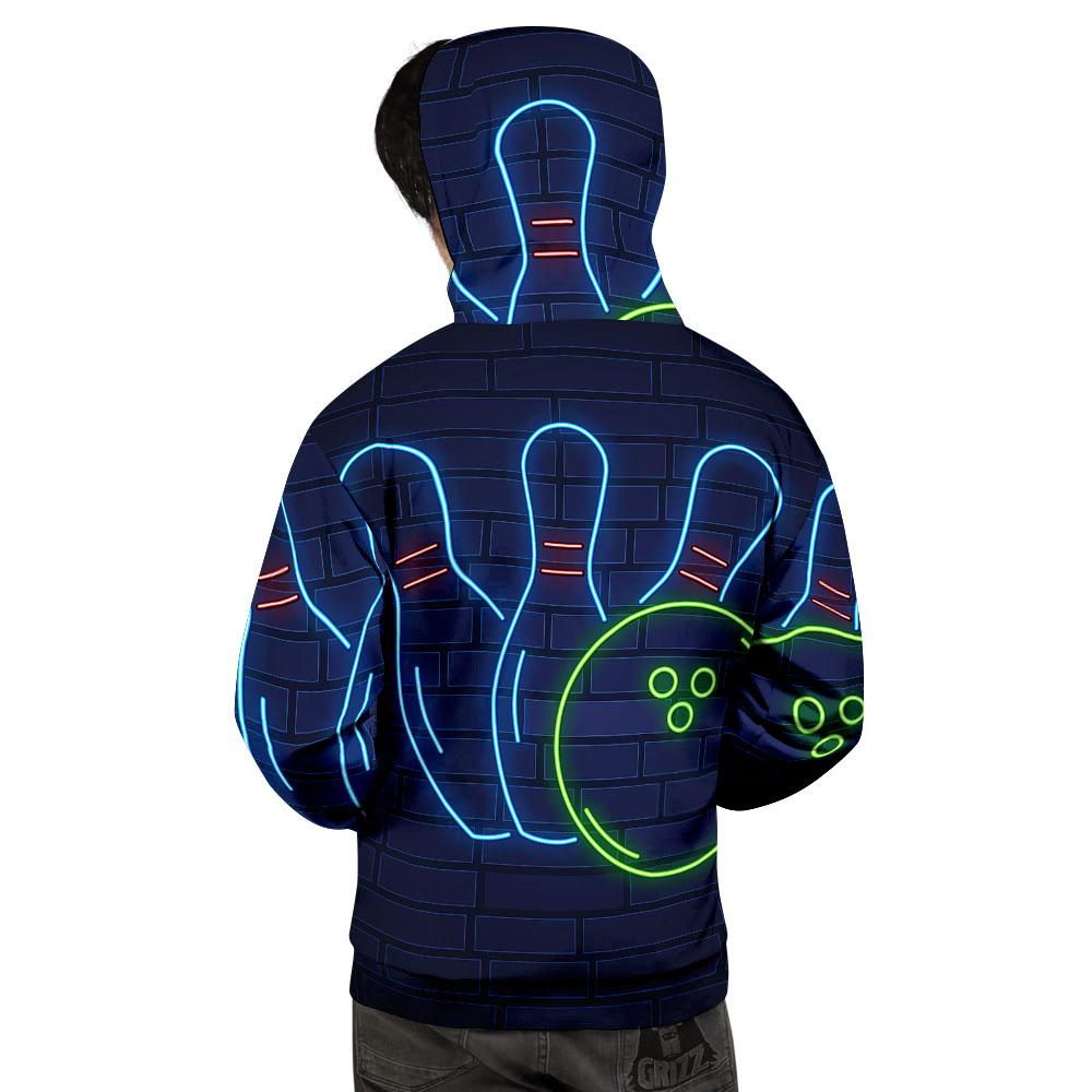 Light Up Bowling Pins Print Men's Hoodie-grizzshop
