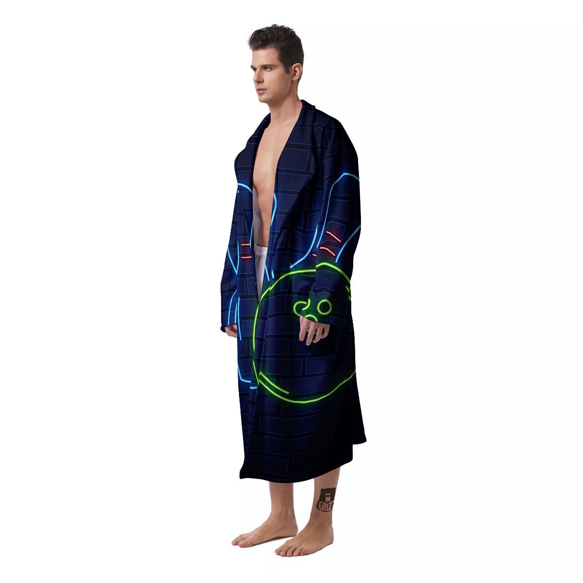 Light Up Bowling Pins Print Men's Robe-grizzshop