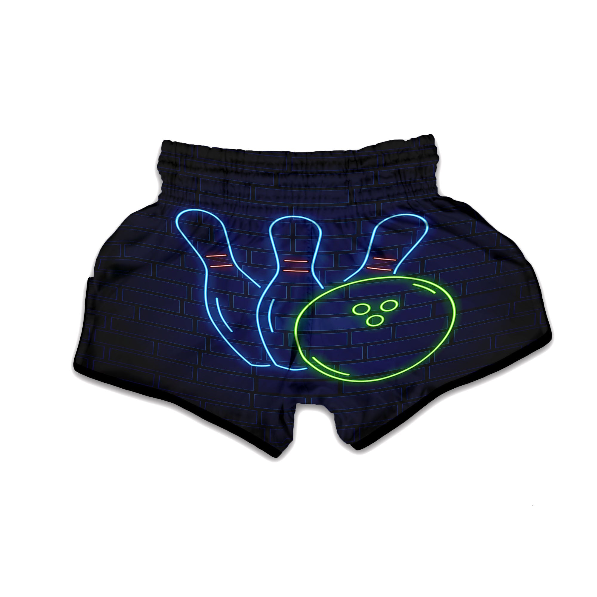 Light Up Bowling Pins Print Muay Thai Boxing Shorts-grizzshop