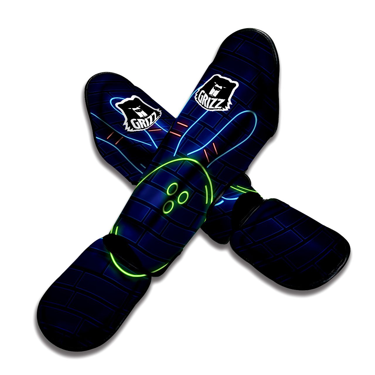 Light Up Bowling Pins Print Muay Thai Shin Guards-grizzshop