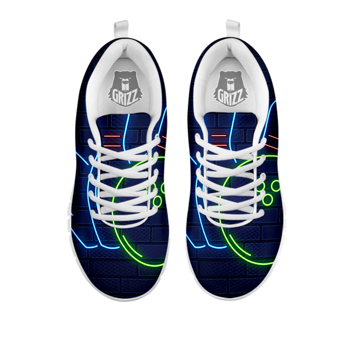 Light Up Bowling Pins Print White Sneaker-grizzshop