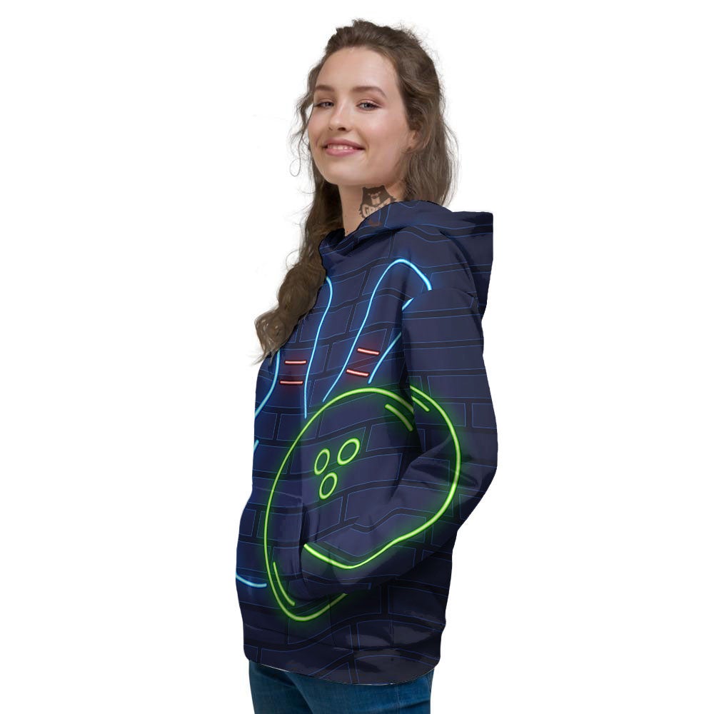 Light Up Bowling Pins Print Women's Hoodie-grizzshop