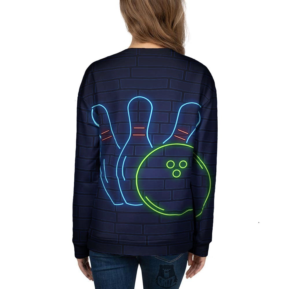 Light Up Bowling Pins Print Women's Sweatshirt-grizzshop