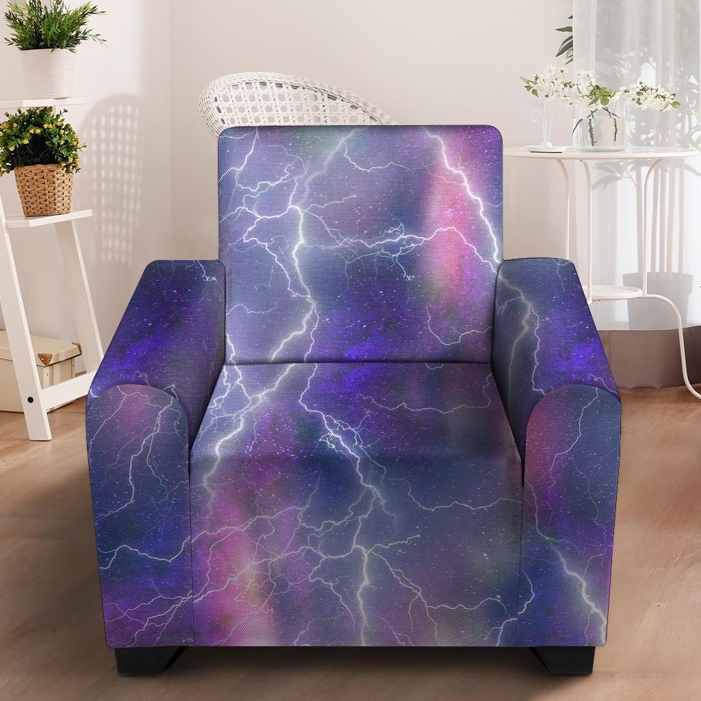 Lightning Aurora Galaxy Space Armchair Cover-grizzshop