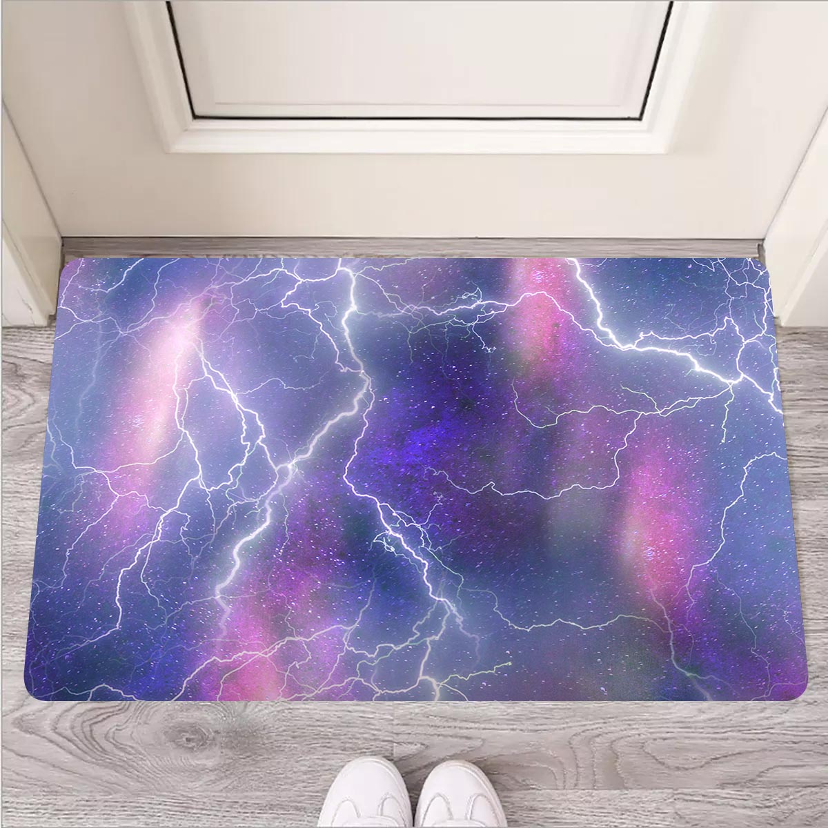 Lightning Aurora Galaxy Space Door Mat-grizzshop