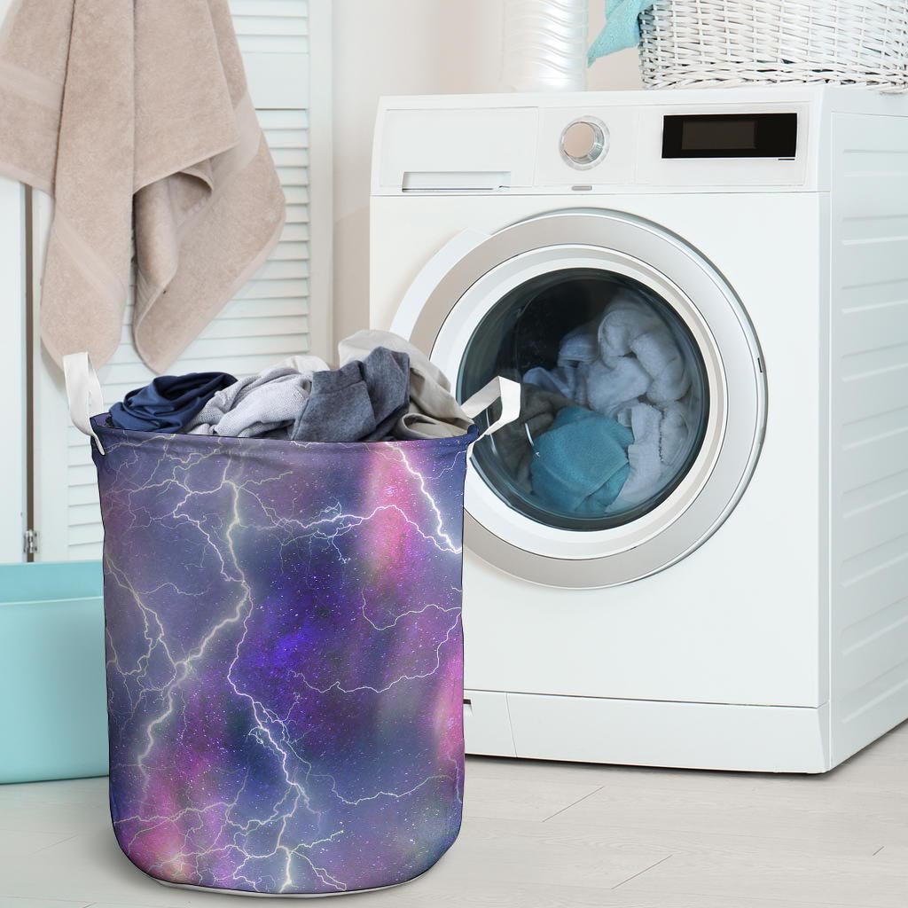 Lightning Aurora Galaxy Space Laundry Basket-grizzshop