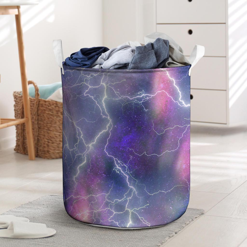 Lightning Aurora Galaxy Space Laundry Basket-grizzshop