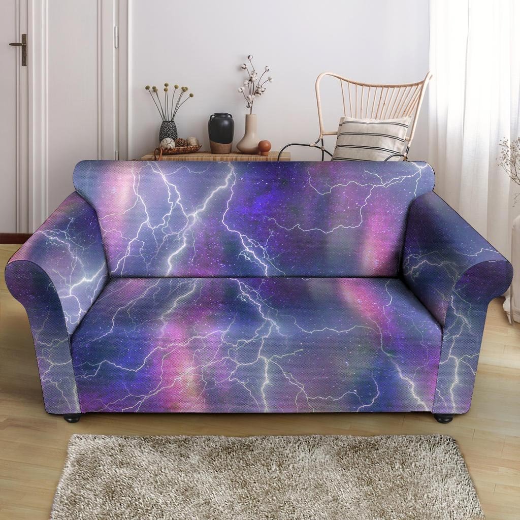 Lightning Aurora Galaxy Space Loveseat Cover-grizzshop