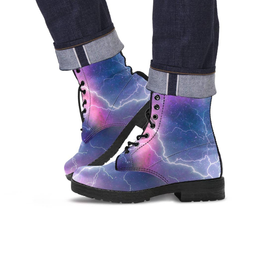 Lightning Aurora Galaxy Space Men's Boots-grizzshop