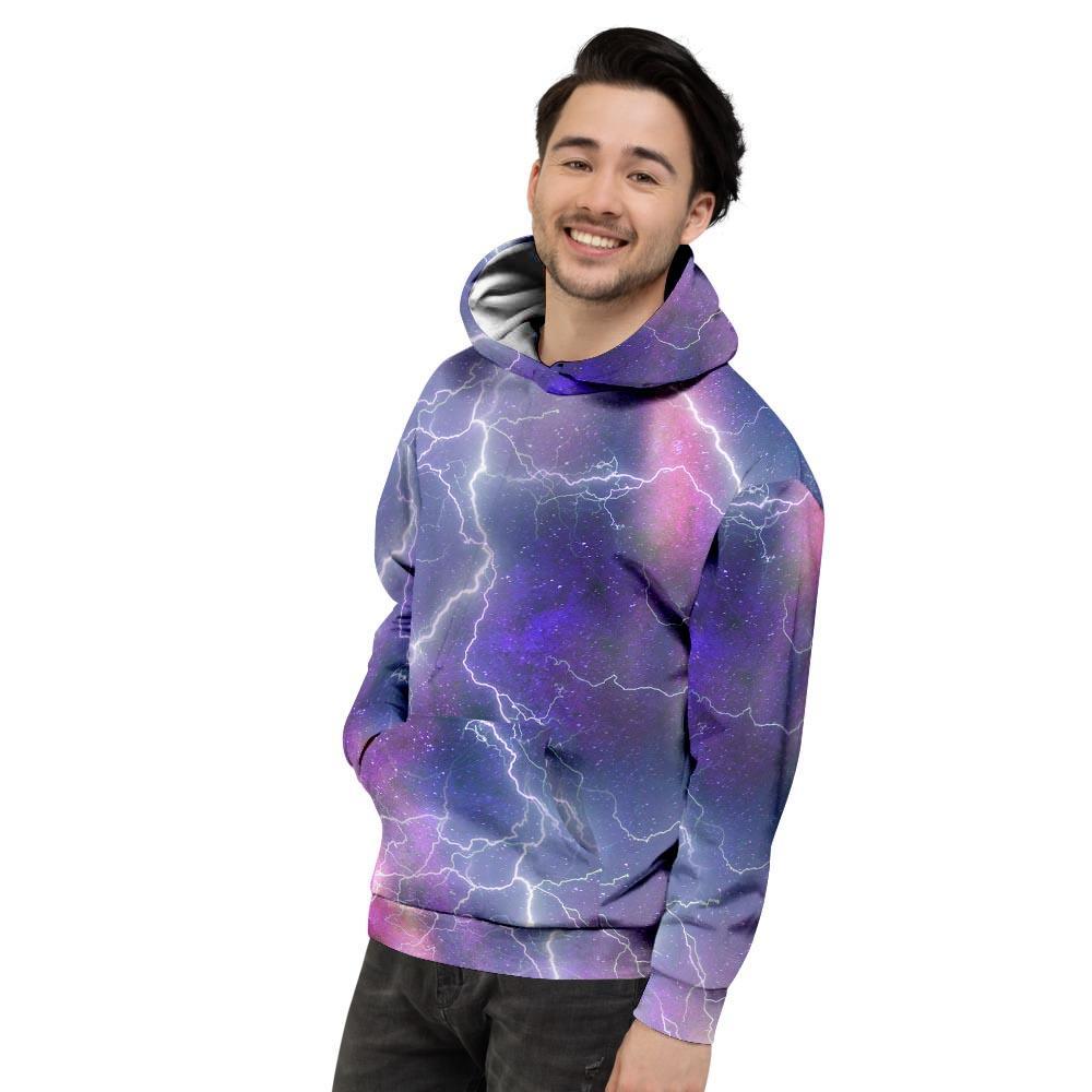 Lightning Aurora Galaxy Space Men's Hoodie-grizzshop