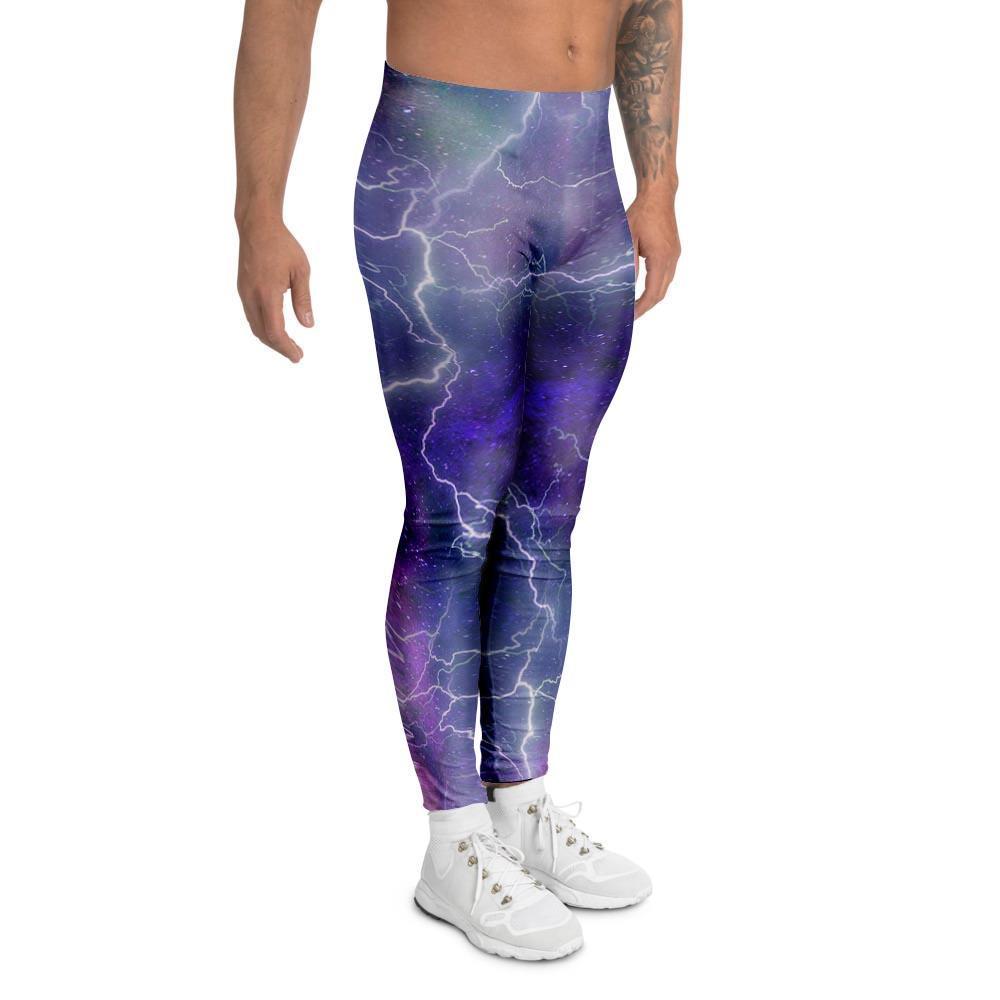 Lightning Aurora Galaxy Space Men's Leggings-grizzshop