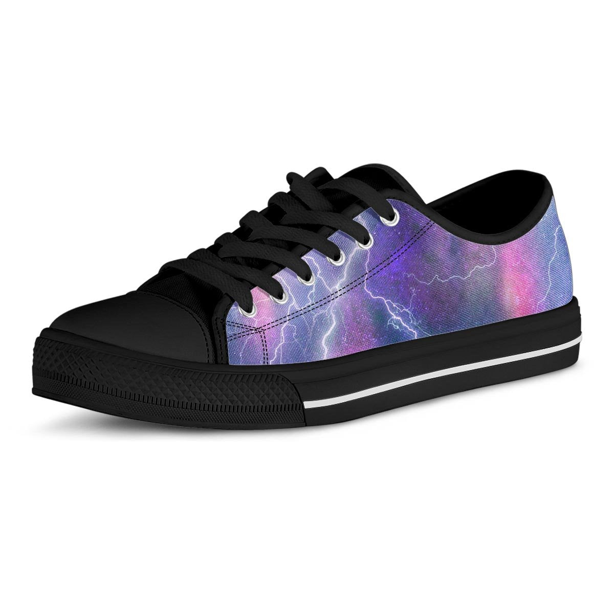 Lightning Aurora Galaxy Space Men's Low Top Shoes-grizzshop